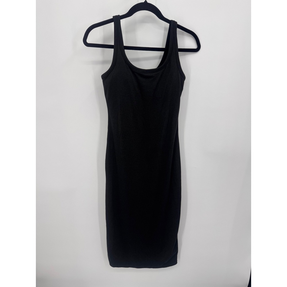 Vuori Halo Essential Dress Women S Black Midi Built-in Shelf Bra Athleisure